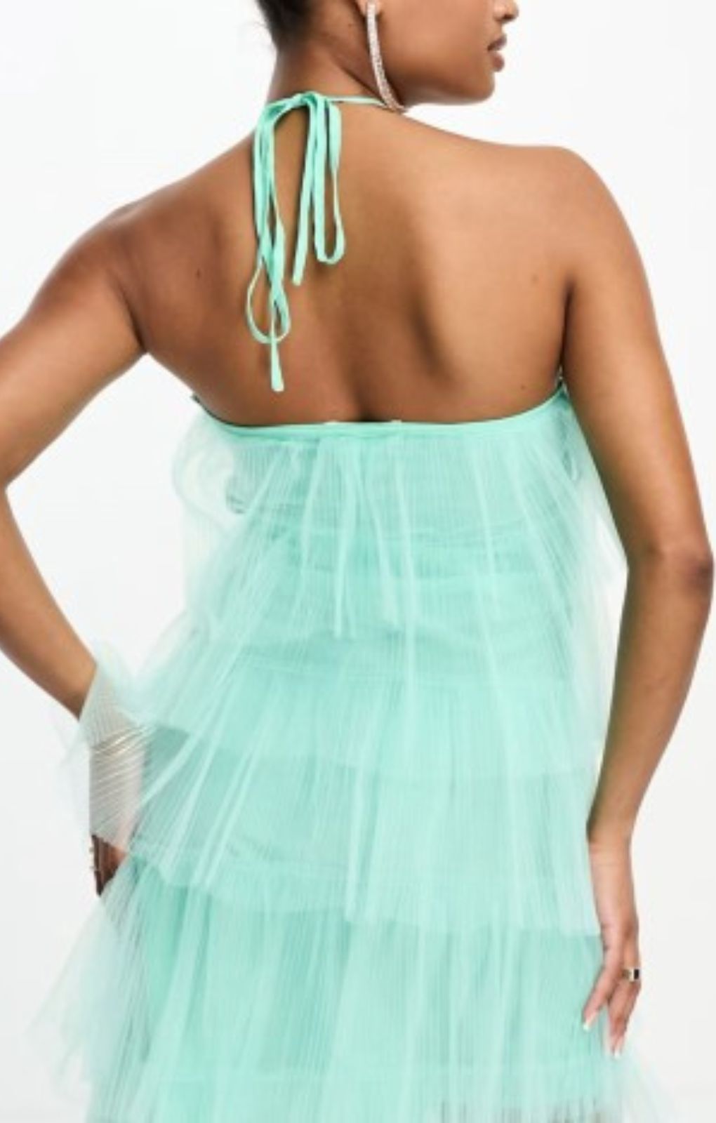 Collective The Label Petite Tiered Tulle Mini Dress In Blue – dresses by Collective The Label Petite, available to rent from Hirestreet