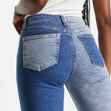 Topshop Colour Block High Rise Jamie Jeans In Multi – jeans by Topshop, available to rent from Hirestreet