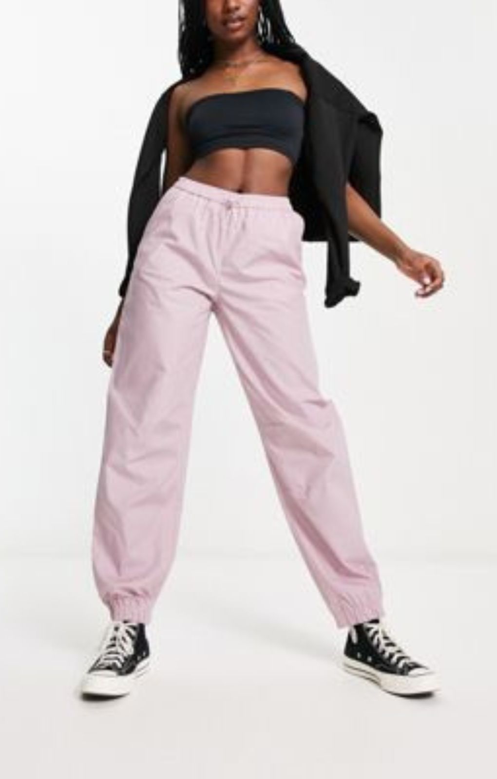 Jdy Cuffed Parachute Trousers In Lilac – trousers by JDY, available to rent from Hirestreet