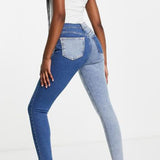Topshop Colour Block High Rise Jamie Jeans In Multi – jeans by Topshop, available to rent from Hirestreet