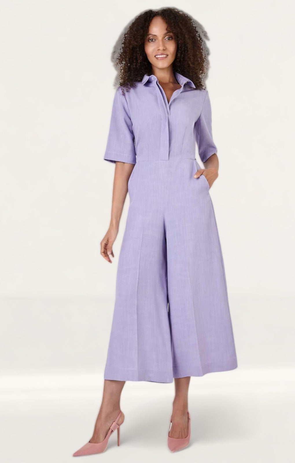 Closet London Purple Shirt Jumpsuit