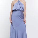 River Island Blue Halter Maxi Dress