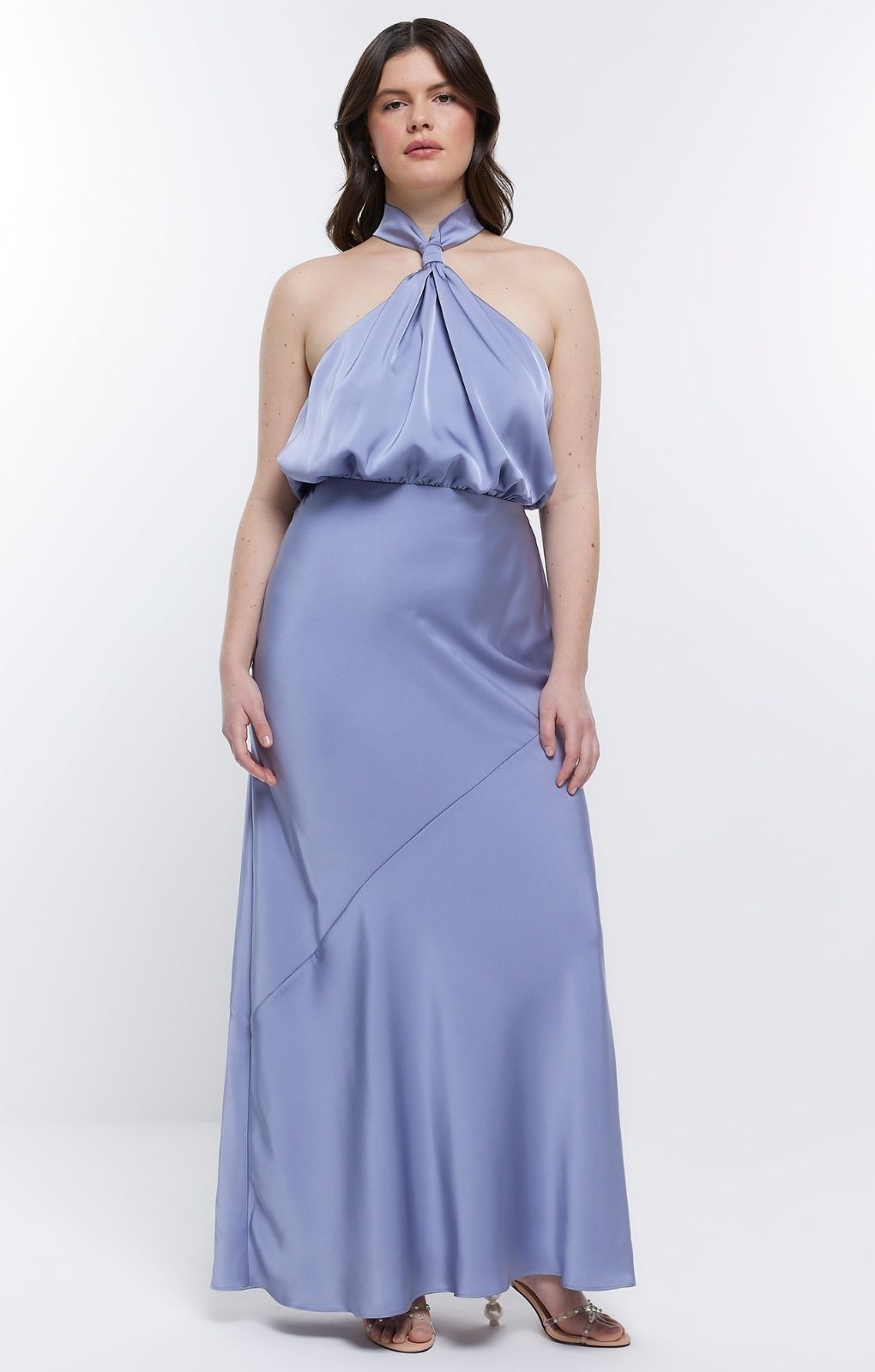 River Island Blue Halter Maxi Dress
