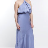 River Island Blue Halter Maxi Dress