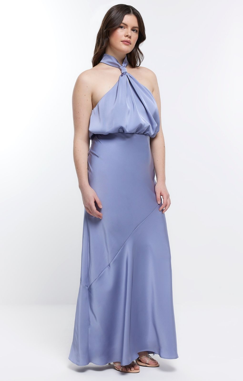 River Island Blue Halter Maxi Dress