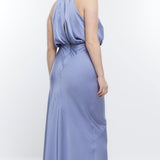 River Island Blue Halter Maxi Dress