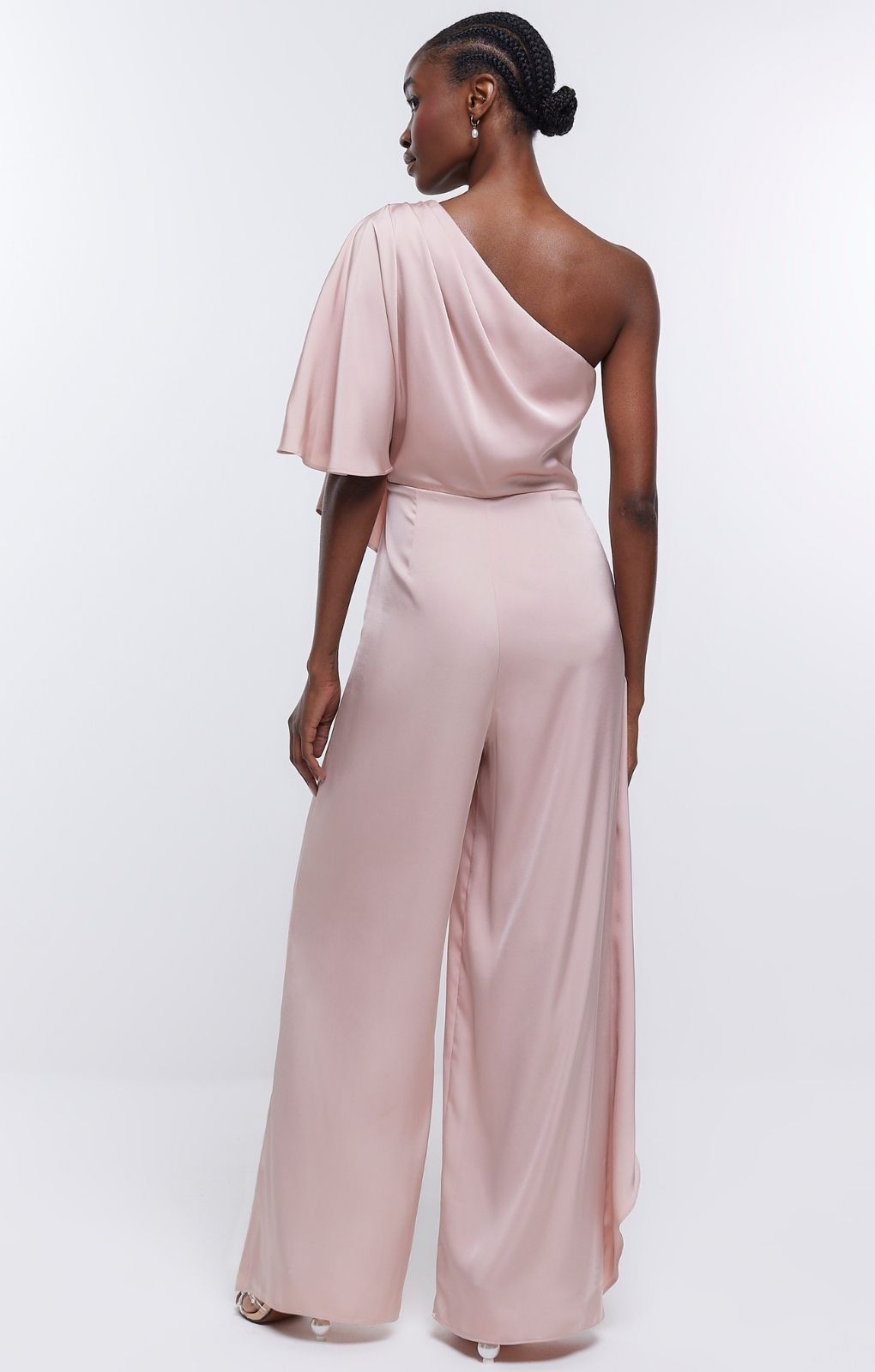 River Island Pink Drape Shoulder Jumpsuit