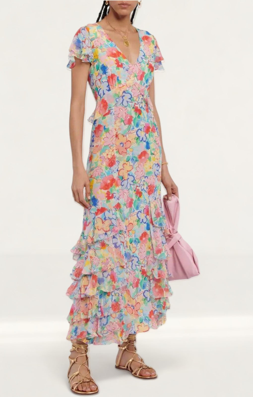 Rixo Multicoloured Thanvi Midi Dress