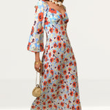 Rixo Red Pansy Gio Midi Dress