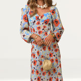 Rixo Red Pansy Gio Midi Dress