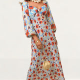 Rixo Red Pansy Gio Midi Dress