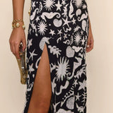 Rixo Moniq Oceanic V-Neck Midi Dress