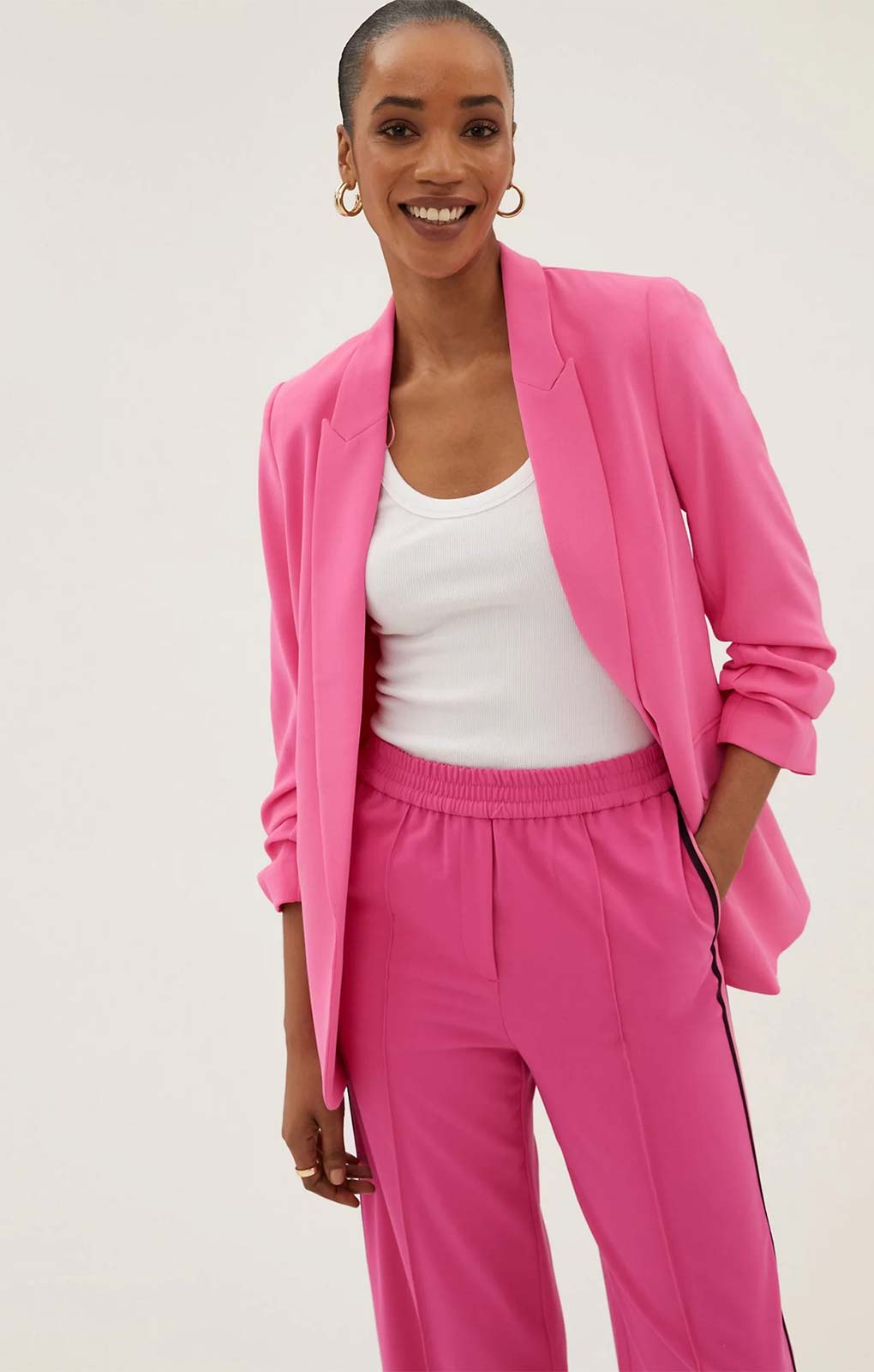 M&S Rose Ruched Sleeve Crepe Jacket