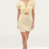 Runaway The Label Ditsy Yellow Lemon Dress