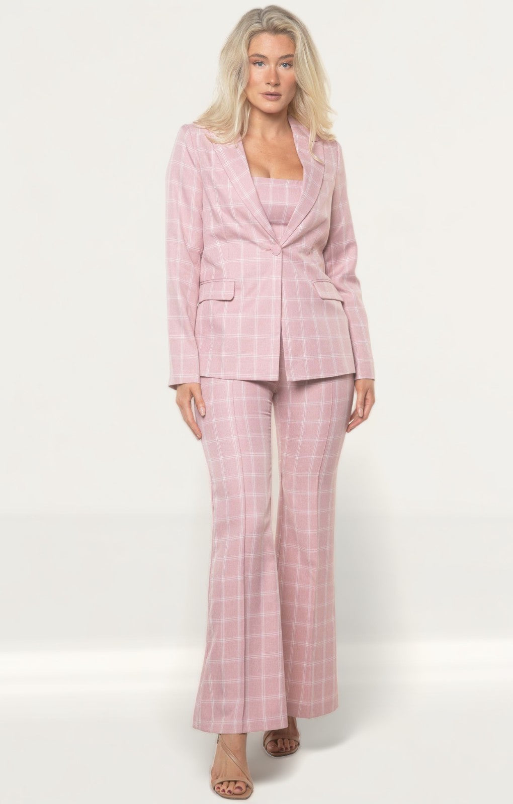 Runaway The Label Pink Check Karirgan Co-Ord