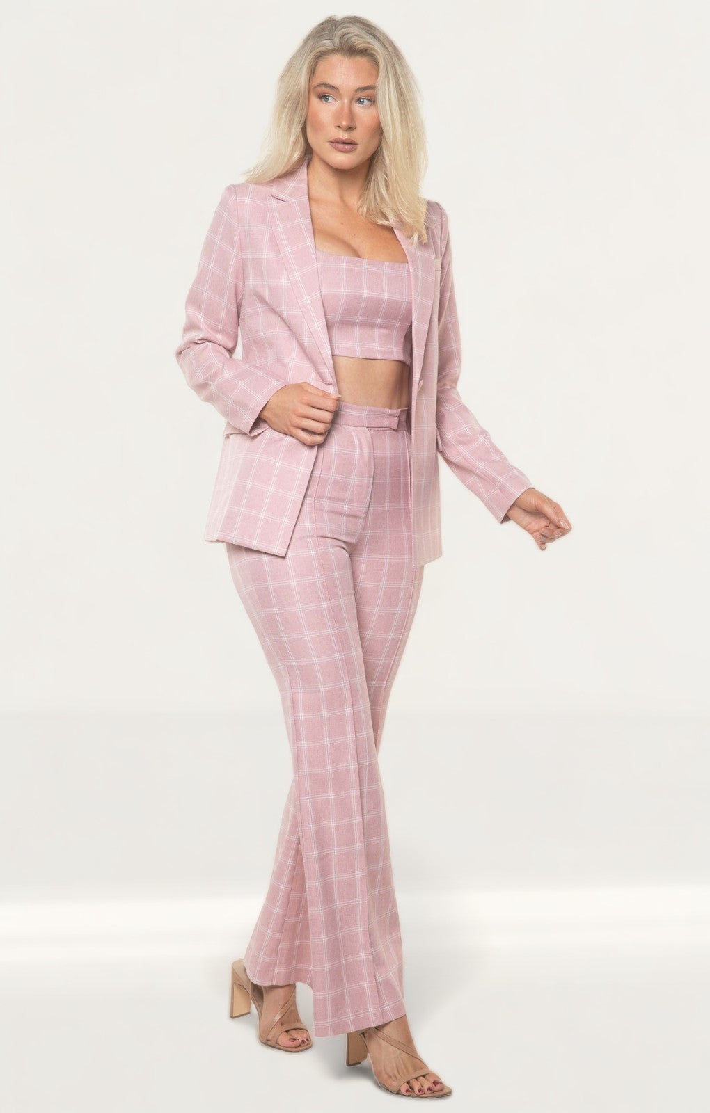 Runaway The Label Pink Check Karirgan Co-Ord
