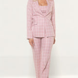 Runaway The Label Pink Check Karirgan Co-Ord