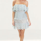 Runaway The Label Baby Blue Mini Dress With Lace Detail