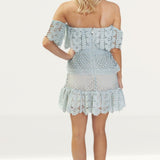 Runaway The Label Baby Blue Mini Dress With Lace Detail