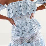 Runaway The Label Baby Blue Mini Dress With Lace Detail