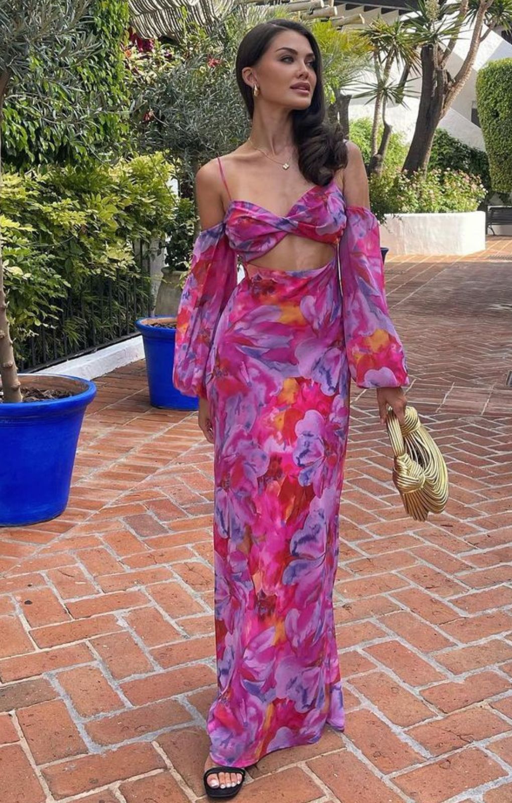 Runaway The Label Charlie Pink Floral Maxi Dress