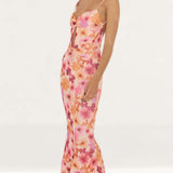 Runaway The Label Orange Floral Marlini Maxi Dress