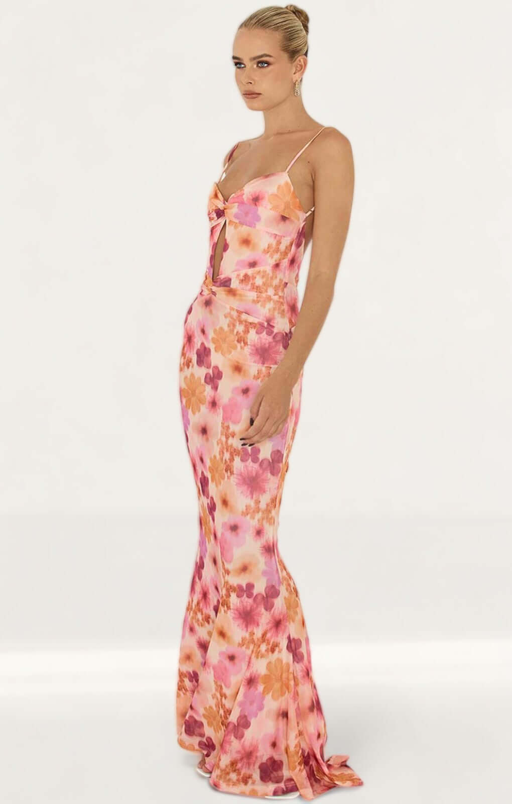 Runaway The Label Orange Floral Marlini Maxi Dress