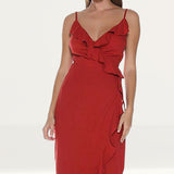 Runaway The Label Rust Bahama Wrap Dress