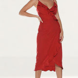 Runaway The Label Rust Bahama Wrap Dress