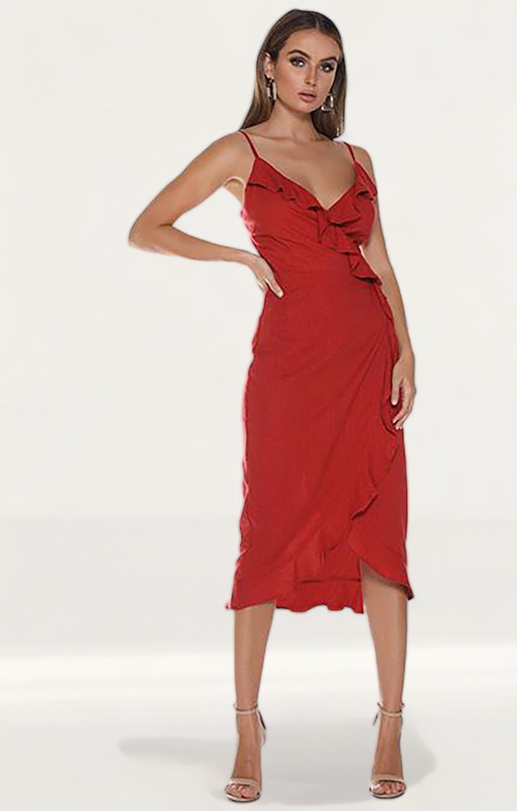 Runaway The Label Rust Bahama Wrap Dress