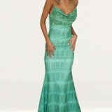 Runaway The Label Sol Mesh Dress in Nori Print