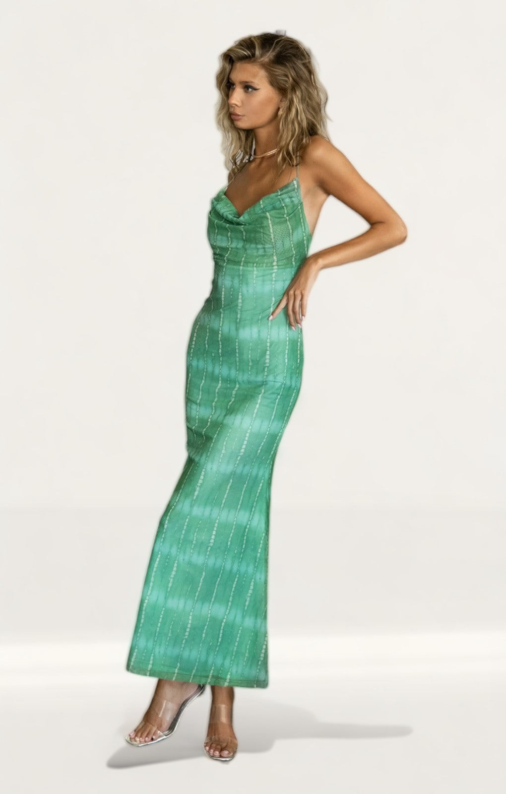 Runaway The Label Sol Mesh Dress in Nori Print