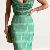 Runaway The Label Sol Mesh Dress in Nori Print