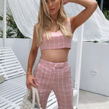 Runaway The Label Pink Check Karirgan Co-Ord