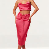 Samsara Hot Pink Lili Satin Skirt & Top Co-ord