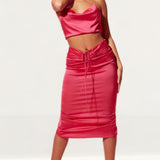 Samsara Hot Pink Lili Satin Skirt & Top Co-ord