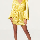 Samsara Jasmine Yellow Satin Mini Dress