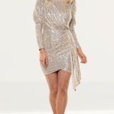 Saylor Bianca Gold Sequin Mini Dress