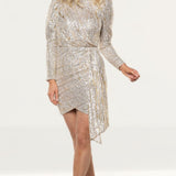 Saylor Bianca Gold Sequin Mini Dress