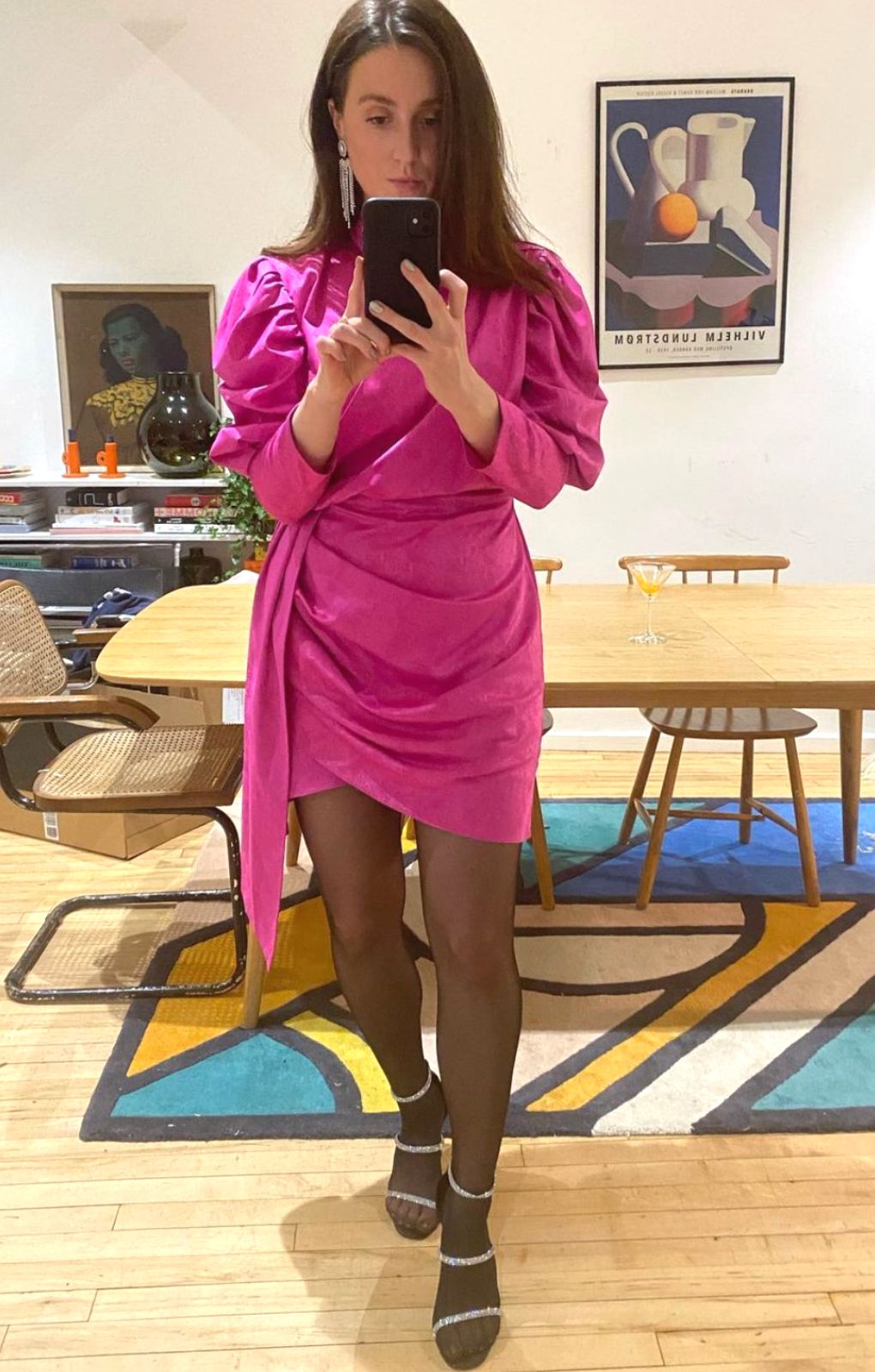 Saylor Romy Pink Satin Mini Dress