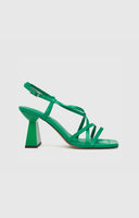 Schuh Scarlett Flared Block High Heels in Green