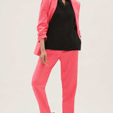 M&S Flamingo Linen Short Viscose Ruched Sleeve Blazer & Trousers product image