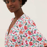 M&S Floral V-Neck Tie Waist Midi Wrap Dress