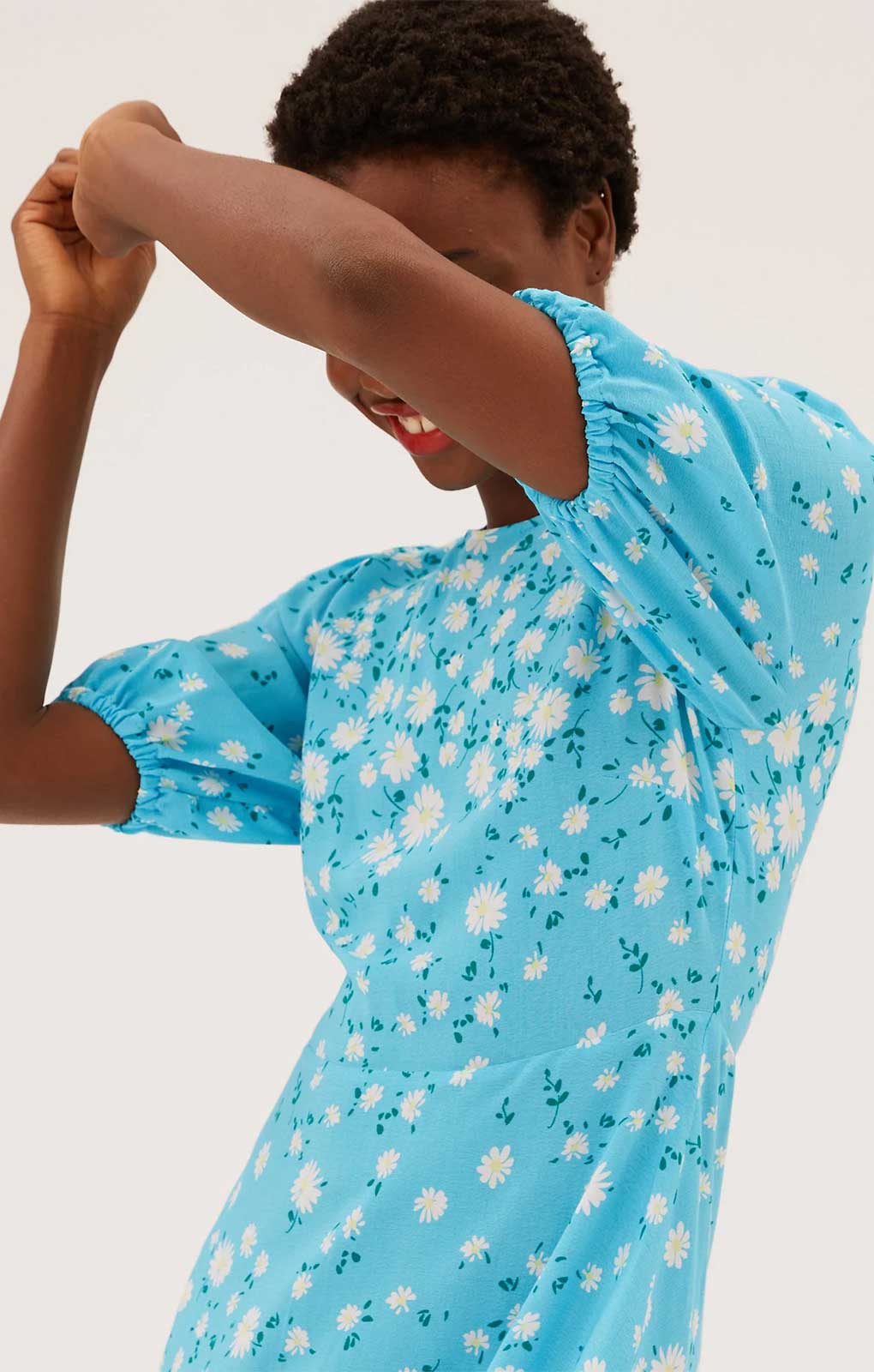 M&S Collection Floral Round Neck Midaxi Tea Dress