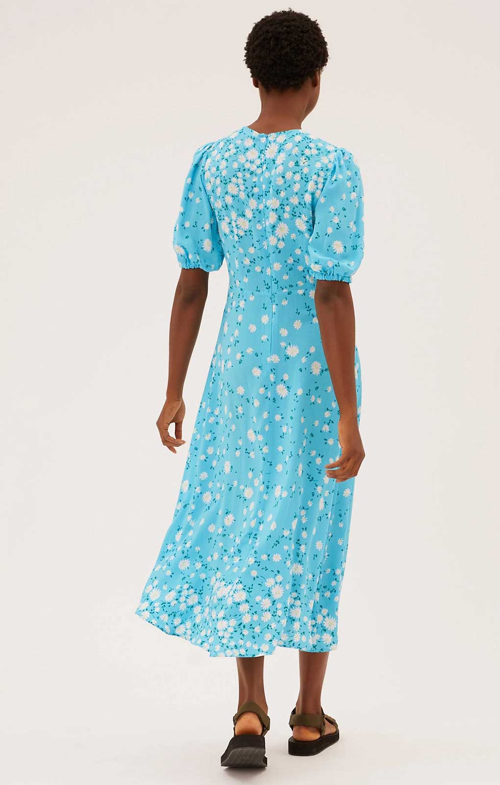 M&S Collection Floral Round Neck Midaxi Tea Dress