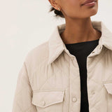 M&S Fawn Textured Quilted Collared Shacket