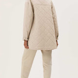 M&S Fawn Textured Quilted Collared Shacket