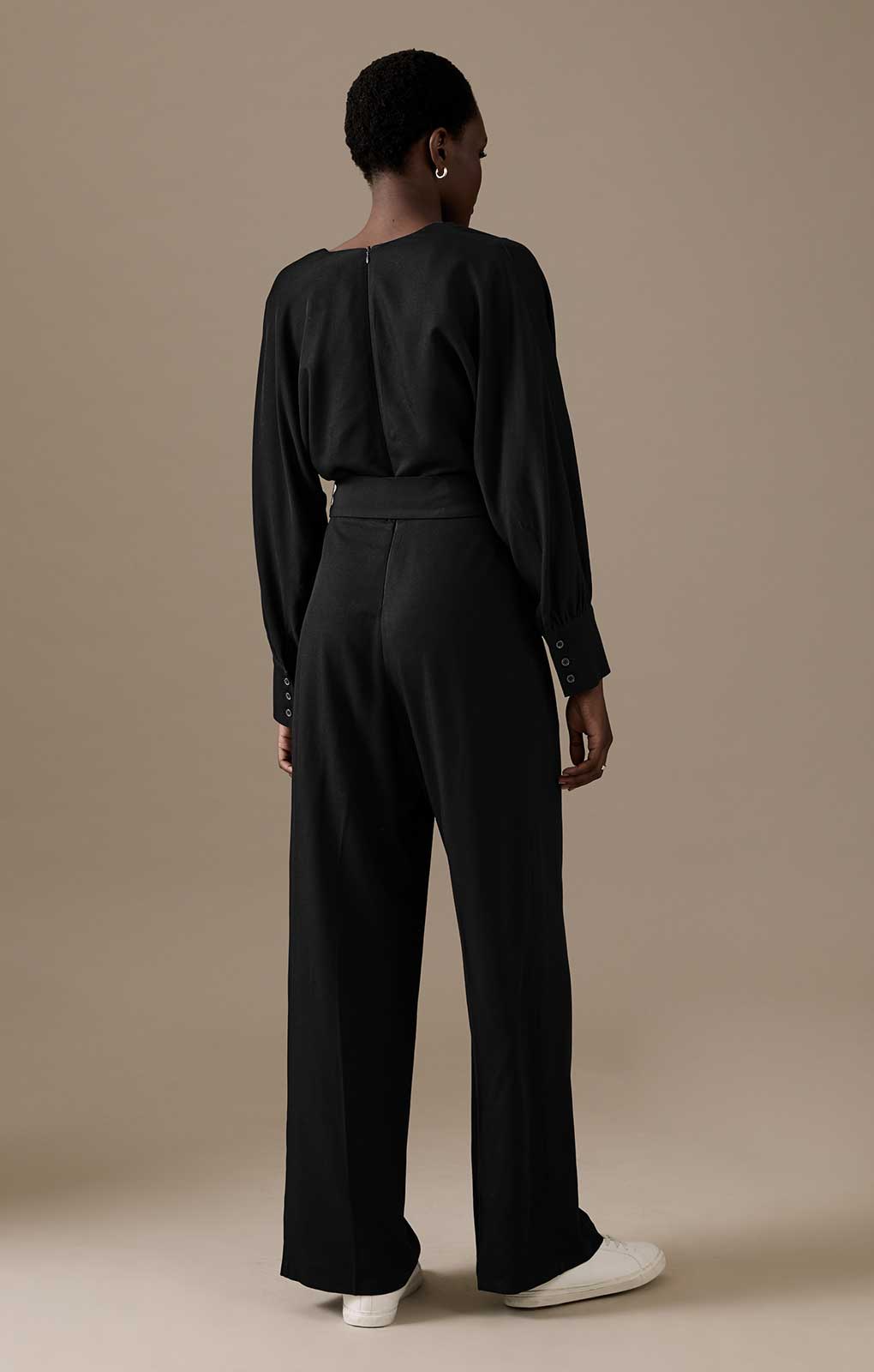 M&S Belted Long Sleeve Wrap Jumpsuit With Wool product image