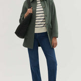 M&S Khaki Marl Relaxed Belted Collared Shacket