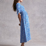 M&S X Ghost Floral Shirred Waist Midi Dress